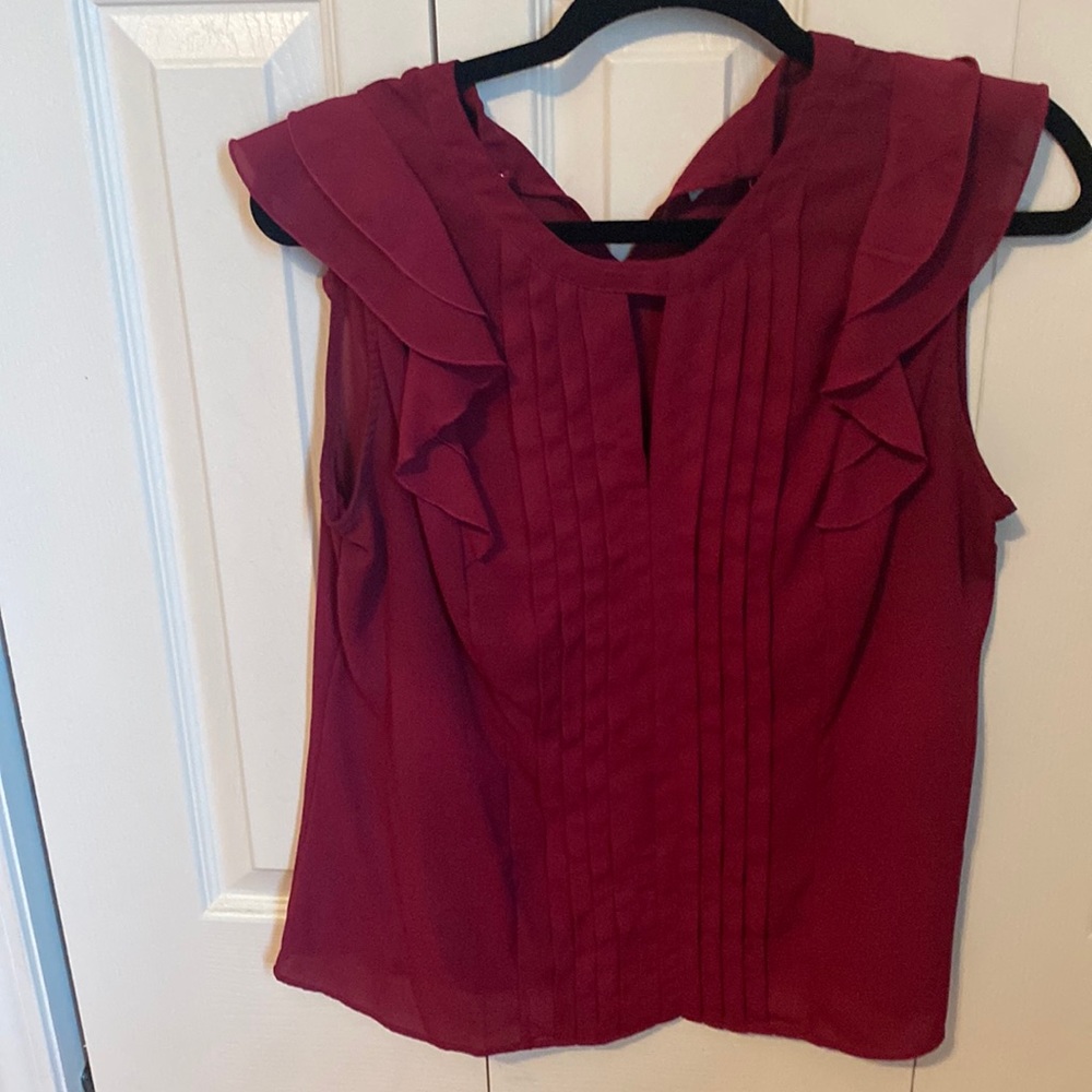 Magenta short sleeve blouse